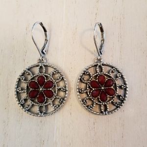 ⭐Red Flower Dangle Earring